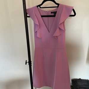 Whisper Ruffle V Neck Mini Dress